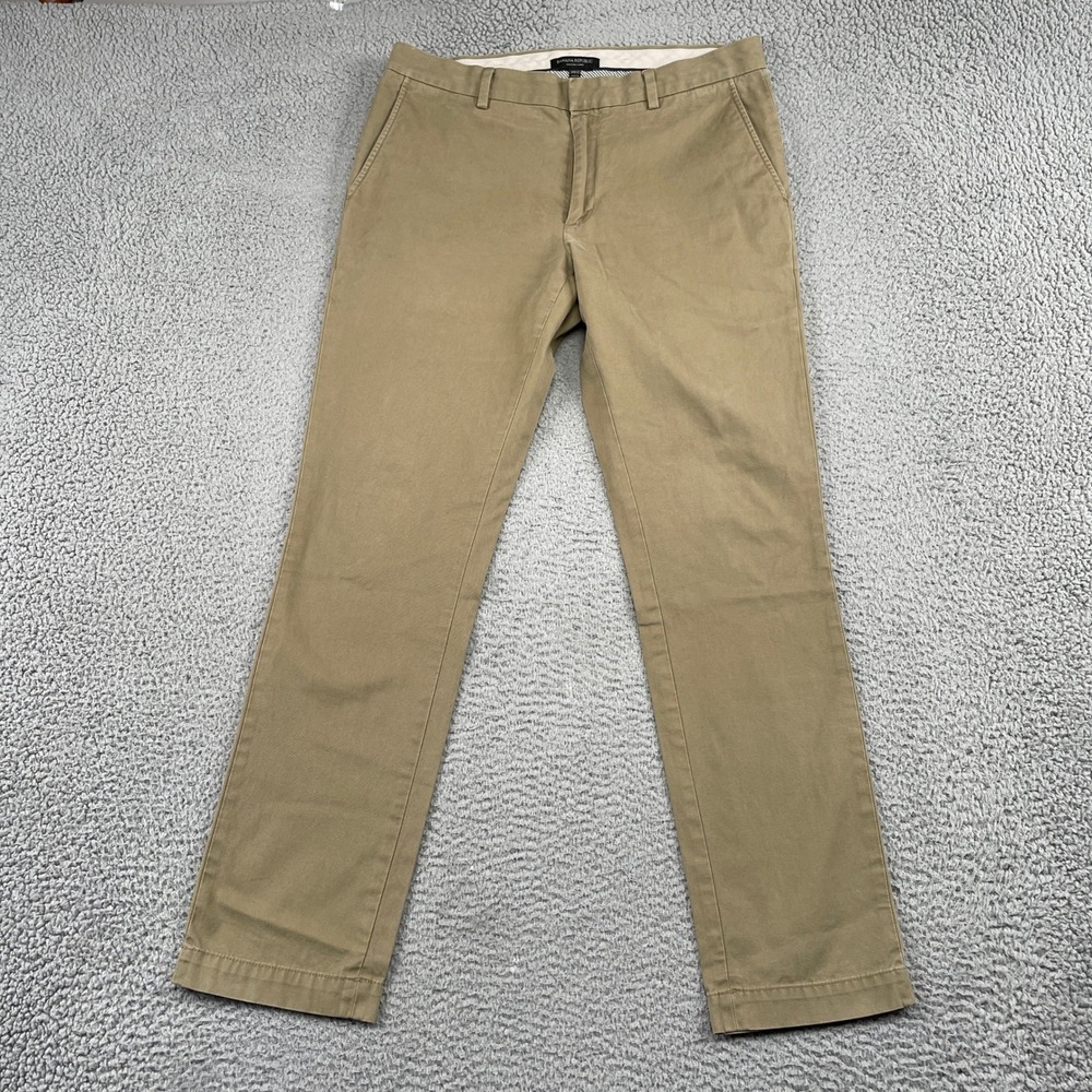 Banana Republic Chino Mens 34x32 Brown Fulton Skinny Acorn Cotton Casual Pants